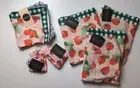 Kip&Co Napkins Set Eye Masks And Tote Bags Strawberry Delight 6 Pieces