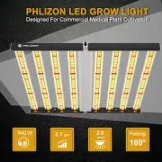 640W 8Bar Foldable LED Grow Lights Full Spectrum for Indoor Commercial Veg Bloom