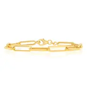 9ct Yellow Gold Paperclip 19cm Bracelet