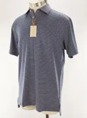 PETER MILLAR Navy Blue Striped CHATHAM Performance Jersey Polo Shirt XXL NWT