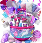 Fantasy Slime Kit for Girls - Unicorn Egg Surprise with Glitter & Vanilla
