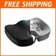 Portable Cooling Memory Foam Chair Cushion - Tailbone & Sciatica Support - Black
