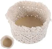 Elegant Cotton Storage Basket Woven Desk Basket for Makeup Fruits Plants Decorative Storage for Home