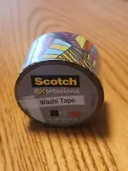 Magic Washi Tape 3M Scotch Expressions Red Geometric Pattern 1.18"x 393" 10.9 YD