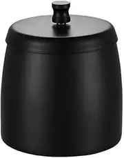 Large Stainless Steel Ashtray Smokeless, Odorless Thickened Windproof Ashtray with Lid, Portable Ashtray for Home Office Tabletop Outside Patio Outdoor Balcony -Black