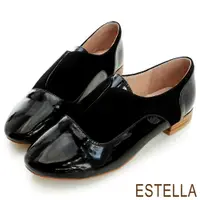在飛比找蝦皮商城優惠-ESTELLA-全真皮雙拼皮革V口紳士鞋-黑