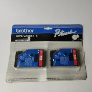 Brother P-touch Cartridges for P-Touch Labelers, Red on White, 2/Pack (BRTTC21)
