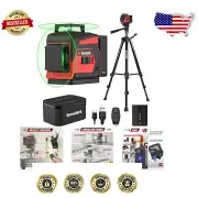 All-In-One Laser Level Kit - 2x360° Green Line with Remote Control & Tripod