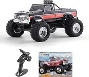 FMS 1/10 Ford F-100 RC Crawler, RTR 2WD Off-Road Truck with Wheelie Bar, High-Torque Motor, Ball Bearing, Hobby Grade Remote Control Car for Adults (Black)