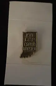 1981 GOP Proud Hoosier Pin - Brooch INDIANA