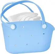 [Generic] Small Tote Bag - Rubber Travel Tote Bag, Stylish Sandproof Handbag | Portable Waterproof Washable Carryall Beach Bags, Durable Lightweight Bag for Pool, Boat, Picnic, Outdoor Adventures, Men & Women