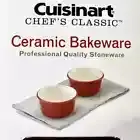 CUISINART 9 oz Ceramic Ramekins Stoneware /Bakeware - RED - Set of 2 NEW in Box
