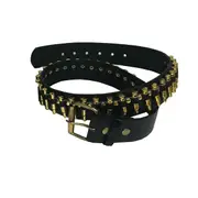 Faux Leather Belt with Fake Bullets