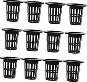 NULYLU 50pcs Hydroponic Plant Growth Baskets Durable Soilless Cultivation Net Cups for Gardening Black Mesh Pots for Plant Germination