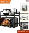Compact Sturdy Microwave Rack - Carbon Steel Shelf - Space Saving - 2 Tier