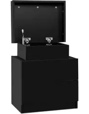 [Artiss] 2 Drawers Bedside Tables in Black