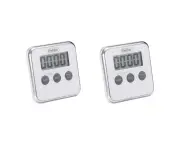 2x Polder LCD Display 100 Minute Magnet/Stand-Arm Digital Kitchen Timer 8cm WHT