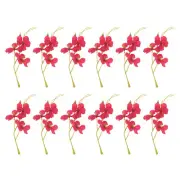 12Pcs Artificial Orchid Flower for Floating Candle Centerpieces Burgundy