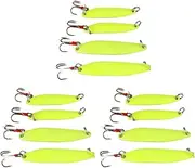 Mipcase 12 Pack Floating Willow Sequins Fishing Luminous Lure Bait for Squid Realistic and Durable Hooks