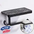 Toilet Roll Wall Mounted Tissue Holder Stand Storage Shelf Bathroom Paper Hook