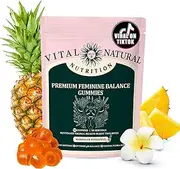New Feminine Balance Gummies for Women’s Health & Wellness, Vegan - Immune Support, Gluten-Free & Halal - Hawaiian Pineapple - 60 Gummies