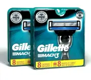 GILLETTE MACH 3 REFILL CARTRIDGES 2 X 8-PACK (16) *FITS ALL MACH3 RAZOR HANDLES*
