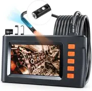 Dual Lens Borescope, Endoscope Camera with Light, 1080P Sewer Camera with 4.3...