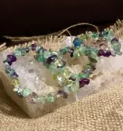 CRYSTAL CHIP BRACELETS - Genuine Fluorite Crystal