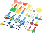 Ergonomic Boys and Girls Sponge Paint Brush 30-Piece Set for Creative Expression