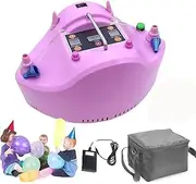1200W Electric Balloon Pump - Portable Air Inflator w/Digital Timer & Foot Switch | Quick Inflation for Latex/Foil Balloons, Party Decorations Setup Pink