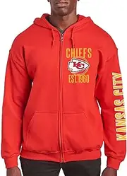 Junk Food Clothing x NFL - MVP Zip Hoodie - Full Zip Adult Unisex Hooded Fleece Sweatshirt - Zip Up Hoodie for Men and Women
