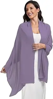 [olyrjie] Chiffon Shawl and Wraps for Women Warm Scarves Wedding Evening Bridal Scarfs Pashmina Shawls, Violet, One Size