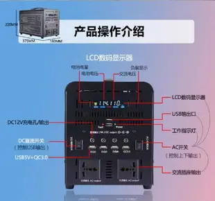 臺灣110V行動電源家用應急供電UPS鋰電池戶外移動儲能汽車充電寶