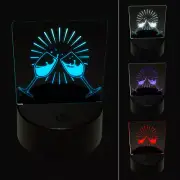 Wine Glasses Toasting 3D Illusion LED Night Light Sign Nightstand Desk Lamp