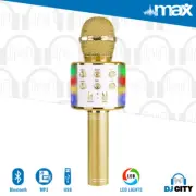 Wireless Bluetooth Karaoke Microphone Speaker Handheld Mic USB Player w/ RGB LED