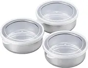 Remark Food Storage Containers, Made in Japan, Stainless Steel, with Lid, Refrigerated, Bento Box, Side Dishes, Divided 10.1 fl oz (300 ml), Round Set, Set of 3