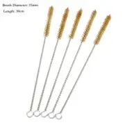 Threaded Stainless Steel Cylinder Wire Tube Brush Set 5pcs 10 30mm Diameter