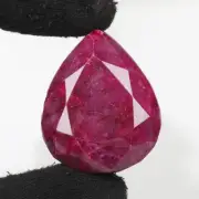 211.95 Ct Natural Red RUBY CERTIFIED Pear Cut Loose Gemstone Pendant Size