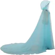 GRACEART Bridal Hooded Cloak Cape Long Back Wedding Tulle Elf Robe Chapel Veil Mantilla