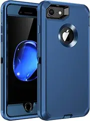 Regsun for iPhone 8 Case,iPhone 7 Case,Built-in Screen Protector, Shockproof 3-Layer Full Body Protection Rugged Heavy Duty High Impact Hard Cover Case for iPhone 8/7 4.7 inch,Blue