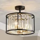 CL005BB K9 Crystal Semi Flush Mount Ceiling Light Fixture, Modern Design, E12 Ba