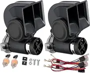 AOLIHAN Pack of 2 Car Horn,Train Horns for Truck,Super High Pitched Train Horn for Car, Waterproof Snail Horns for Motorcycles, Cars, Trucks,Trains and Ships