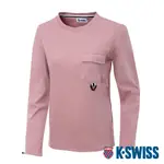 K-SWISS POCKET TEE 長袖T恤-女-粉紅