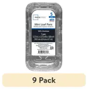 (9 Pack) Aluminum Mini Loaf Pans, 5 Count Disposable for Easy Cleaning 5.72" X
