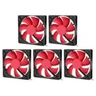 5x Computer Power Cooling Fan Power Supply Cooler LED PC Chassis Fan Heat Si Set