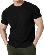 [VgueElegc] Men's Crew Neck Active Tees Undershirt Casual Slim Fit Gym Short Sleeve Soft Plain Tshirts for Men