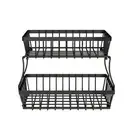 2 Tiers Fruit Basket Metal Fruit Bowl Bread Baskets Countertop Vegetable5153