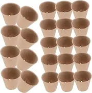 Outanaya 60pcs Nursery Cup Home Flower Pot Succulent Pots with Drainage Deep Seedling Pots Planting Kit Pot Planting Pots Nursery Pot Trays Round Nursery Pots Garden Pots Plant Fibres Brown