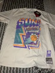 NWT Men's Mitchell & Ness NBA Phoenix Suns Sidewalk Off White T-Shirt Sz S-XXL