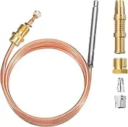 uxcell 47" Thermocouple 600 Degree Gas Fireplaces Replacement Thermocouple 11/32" for Gas Furnaces, Oven, Fryers, Boilers, Water Heaters, Thermostat Control